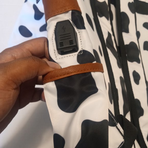 Cow Print Large Bag, Laptop Bag, Diaper Bag - Picture 5 of 5